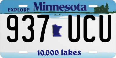 MN license plate 937UCU