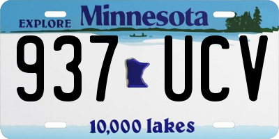 MN license plate 937UCV