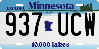 MN license plate 937UCW