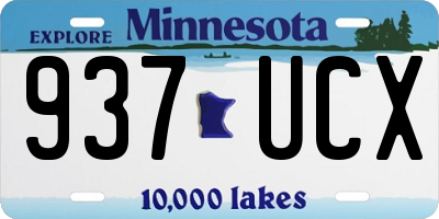 MN license plate 937UCX