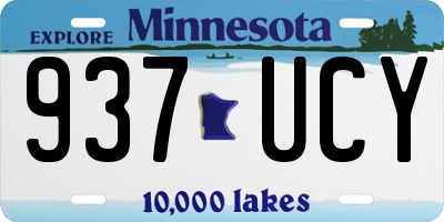 MN license plate 937UCY
