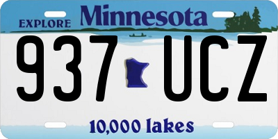 MN license plate 937UCZ