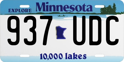 MN license plate 937UDC