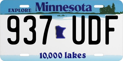 MN license plate 937UDF