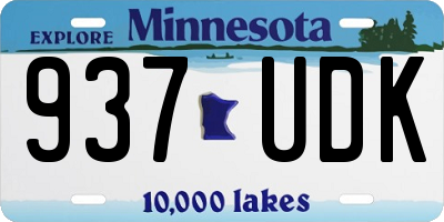 MN license plate 937UDK