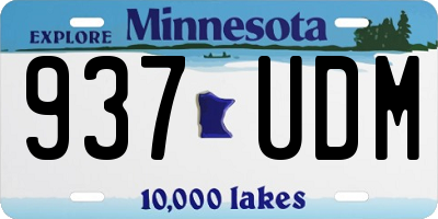 MN license plate 937UDM
