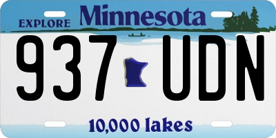 MN license plate 937UDN