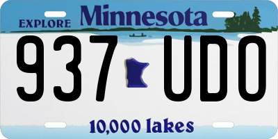 MN license plate 937UDO