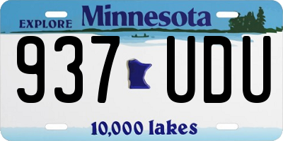 MN license plate 937UDU