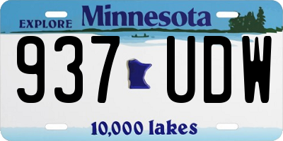 MN license plate 937UDW