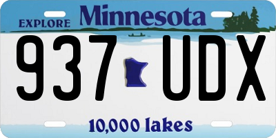 MN license plate 937UDX