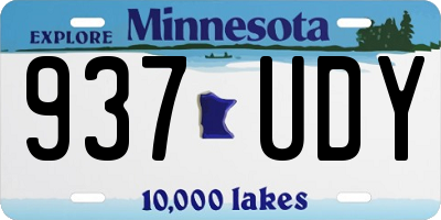 MN license plate 937UDY