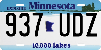 MN license plate 937UDZ
