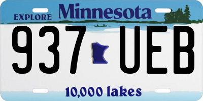 MN license plate 937UEB