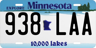 MN license plate 938LAA