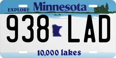 MN license plate 938LAD