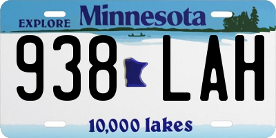 MN license plate 938LAH