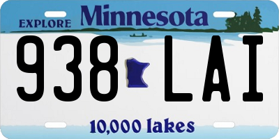 MN license plate 938LAI