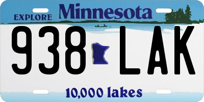 MN license plate 938LAK