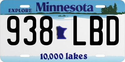 MN license plate 938LBD