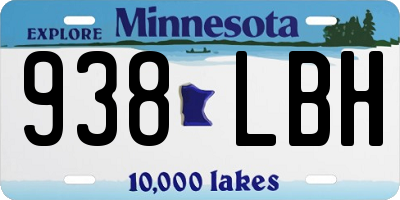 MN license plate 938LBH
