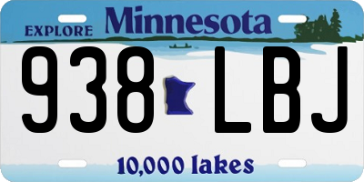 MN license plate 938LBJ