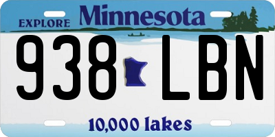 MN license plate 938LBN