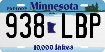 MN license plate 938LBP