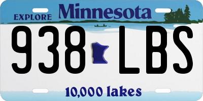 MN license plate 938LBS