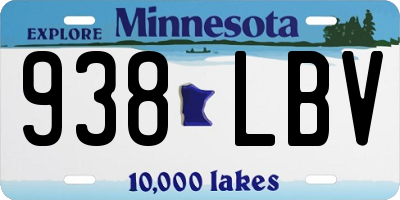 MN license plate 938LBV