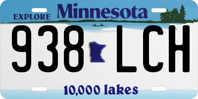MN license plate 938LCH