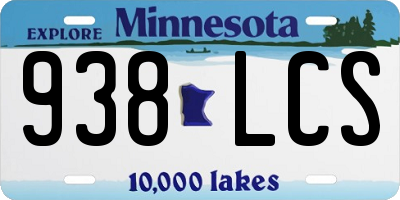 MN license plate 938LCS