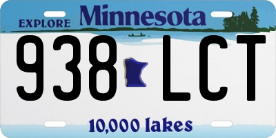 MN license plate 938LCT