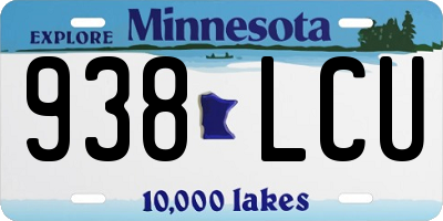 MN license plate 938LCU