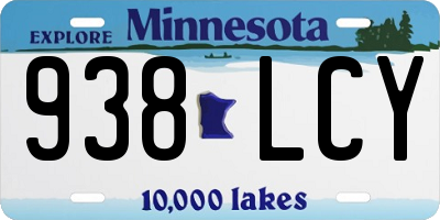 MN license plate 938LCY