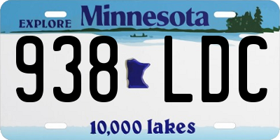 MN license plate 938LDC