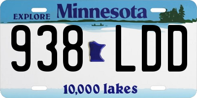 MN license plate 938LDD