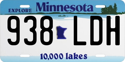 MN license plate 938LDH