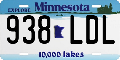MN license plate 938LDL