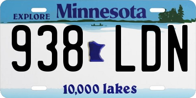 MN license plate 938LDN