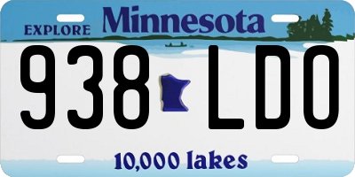 MN license plate 938LDO