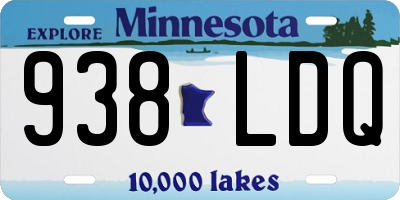 MN license plate 938LDQ