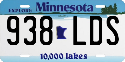 MN license plate 938LDS