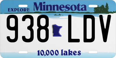 MN license plate 938LDV