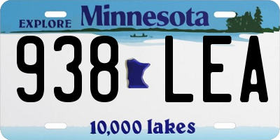MN license plate 938LEA