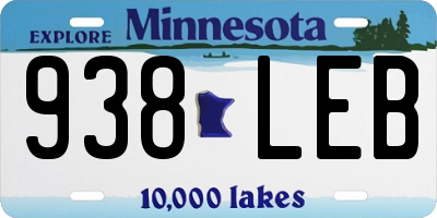 MN license plate 938LEB