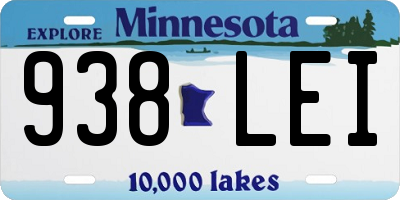 MN license plate 938LEI