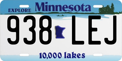 MN license plate 938LEJ