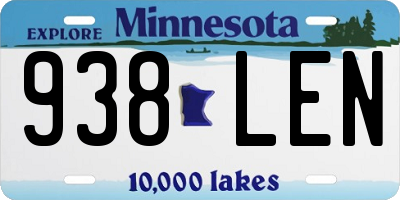 MN license plate 938LEN
