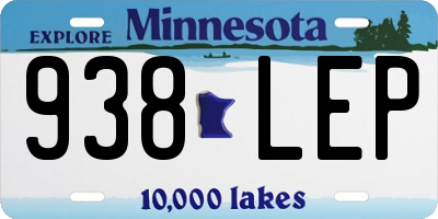 MN license plate 938LEP